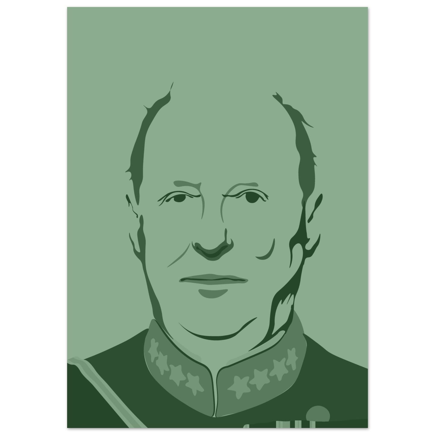 King Harald - monochrome colour poster