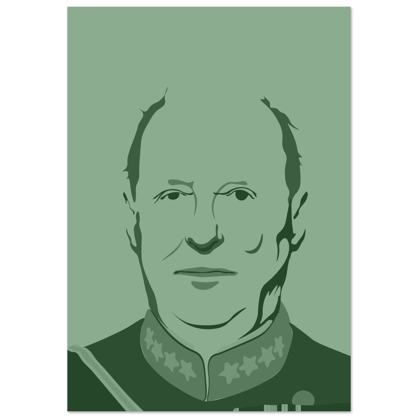 King Harald - monochrome colour poster