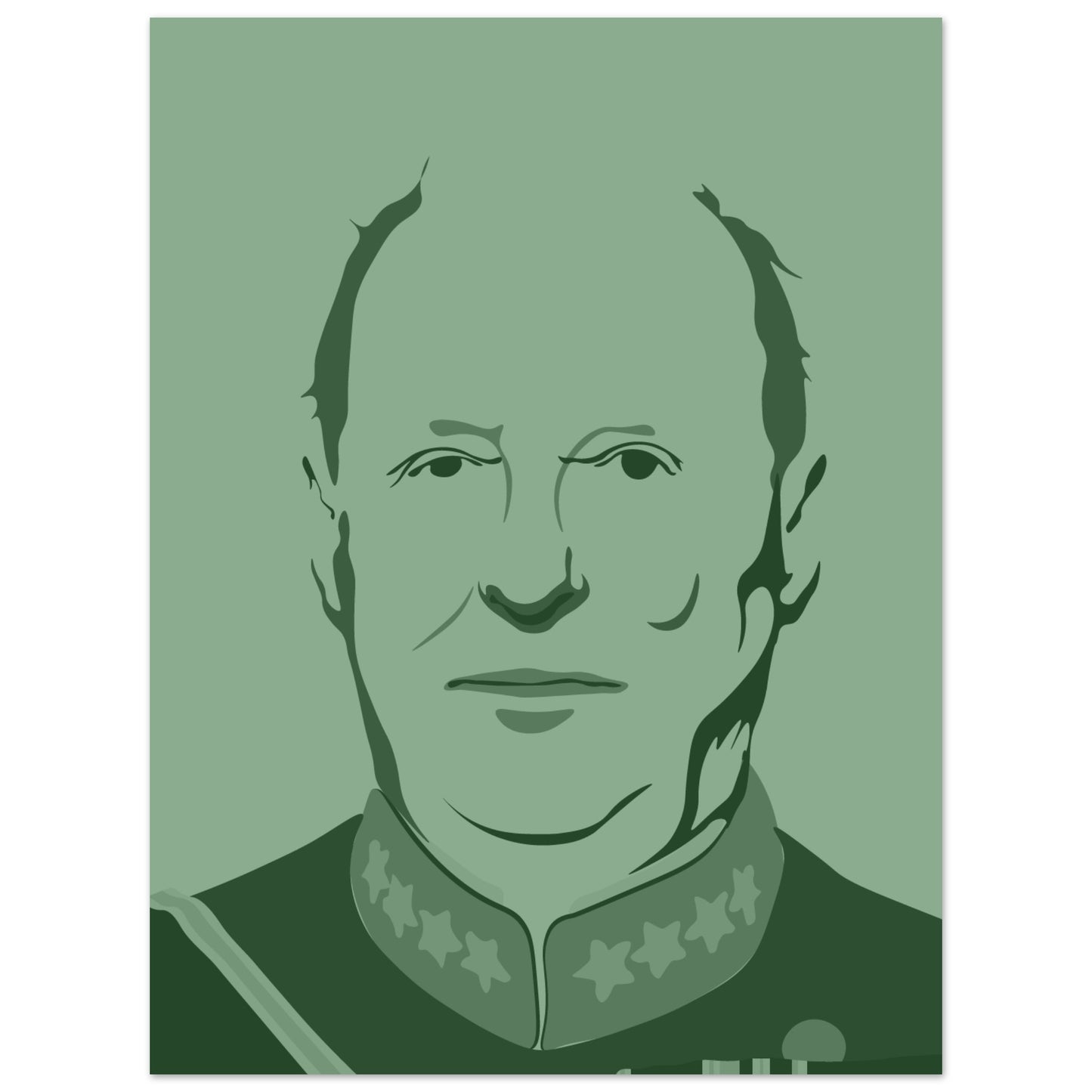 King Harald - monochrome colour poster