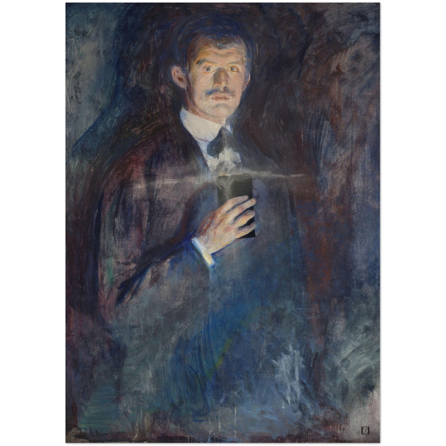 Munch taking a selfie - poster